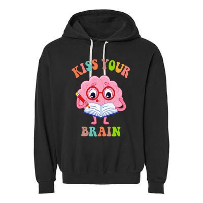 Kissing Your Brain Teaching Squad Garment-Dyed Fleece Hoodie