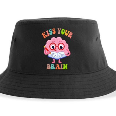 Kissing Your Brain Teaching Squad Sustainable Bucket Hat