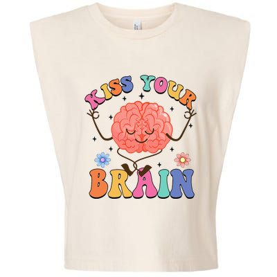 Kiss Your Brain Cute Teacher Appreciation Back To School Garment-Dyed Women's Muscle Tee