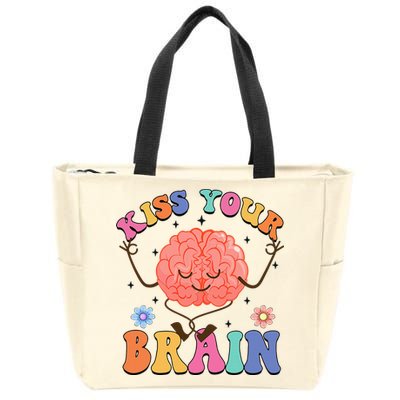 Kiss Your Brain Cute Teacher Appreciation Back To School Zip Tote Bag