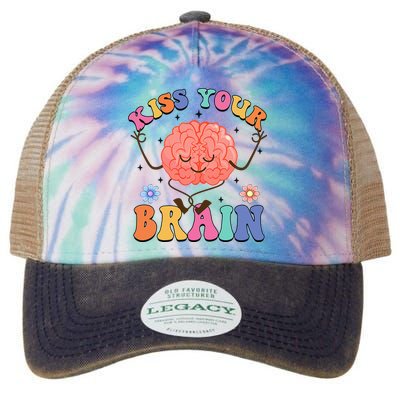 Kiss Your Brain Cute Teacher Appreciation Back To School Legacy Tie Dye Trucker Hat