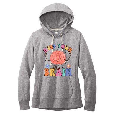 Kiss Your Brain Cute Teacher Appreciation Back To School Women's Fleece Hoodie