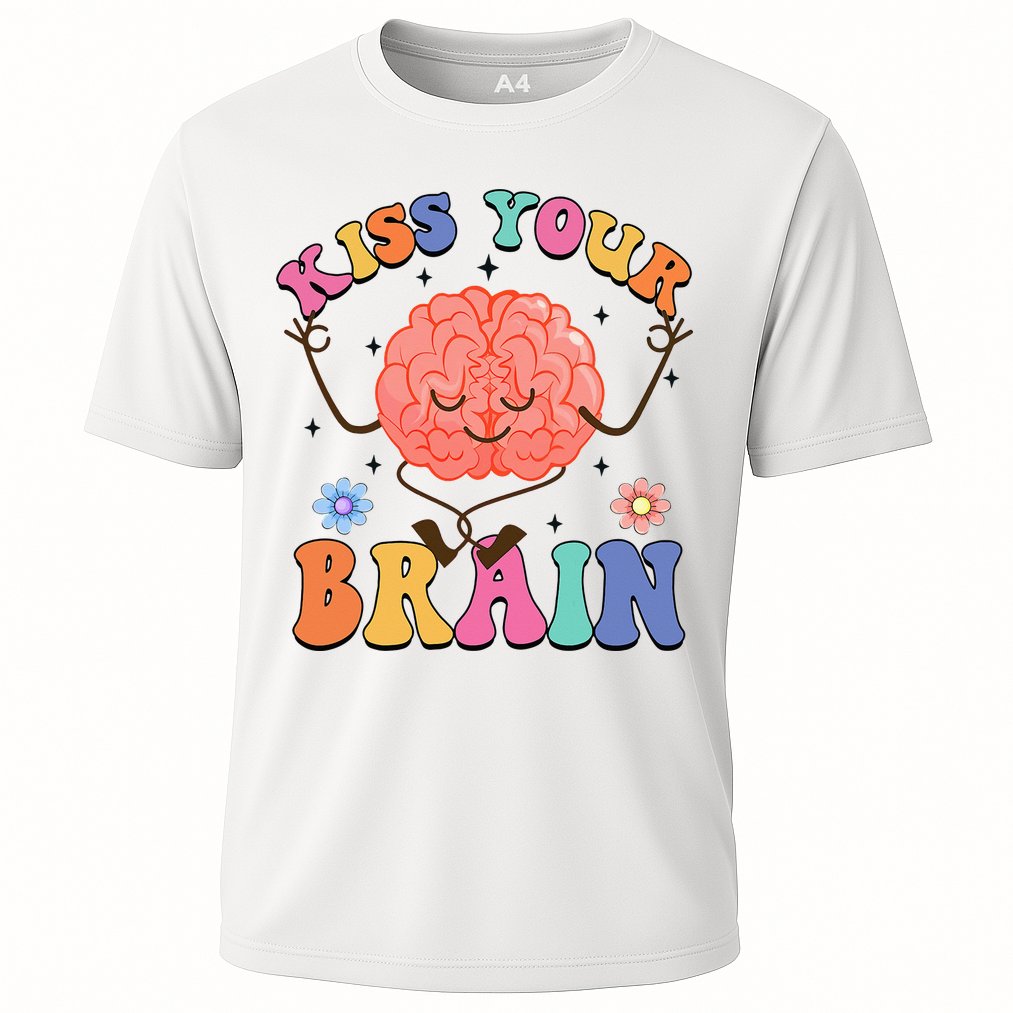 Kiss Your Brain Cute Teacher Appreciation Back To School Cooling Performance Crew T-Shirt