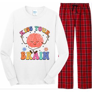 Kiss Your Brain Cute Teacher Appreciation Back To School Long Sleeve Pajama Set