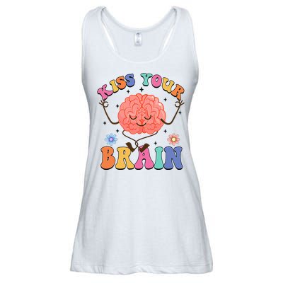 Kiss Your Brain Cute Teacher Appreciation Back To School Ladies Essential Flowy Tank