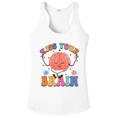 Kiss Your Brain Cute Teacher Appreciation Back To School Ladies PosiCharge Competitor Racerback Tank