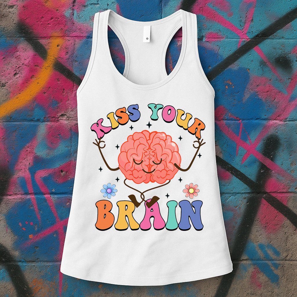 Kiss Your Brain Cute Teacher Appreciation Back To School Womens Tank Top