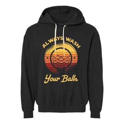 Keep Your Balls Clean Funny Golfer Sayings Garment-Dyed Fleece Hoodie
