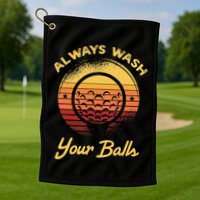 Keep Your Balls Clean Funny Golfer Sayings Golf Towel