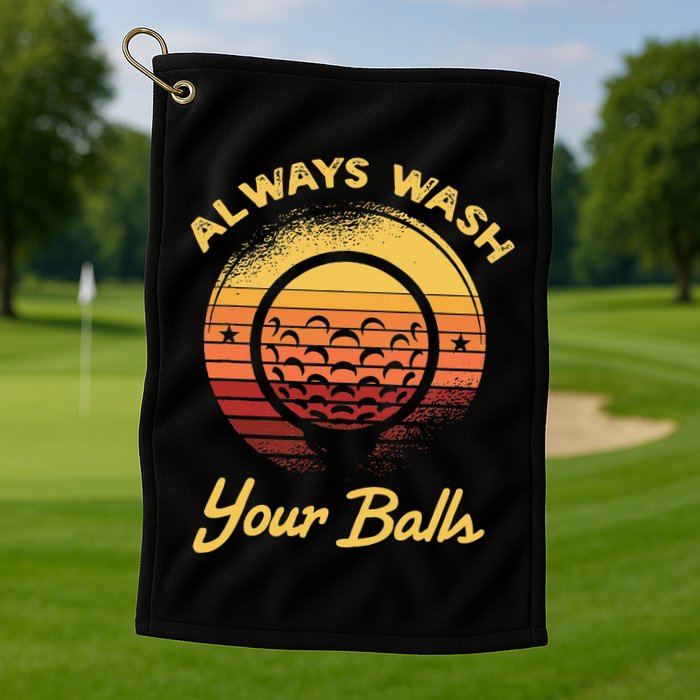 Keep Your Balls Clean Funny Golfer Sayings Golf Towel