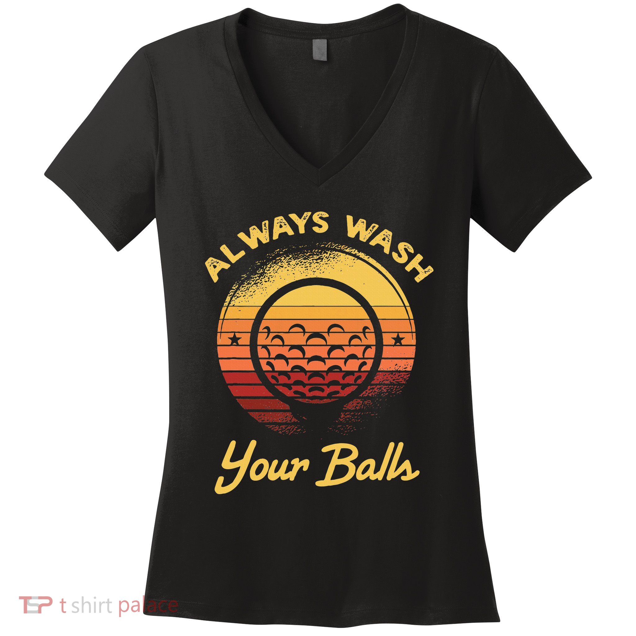 Keep Your Balls Clean Funny Golfer Sayings Women's V-Neck T-Shirt