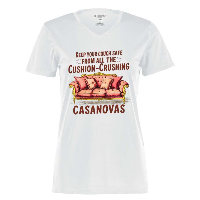 Keep Your Couch Safe From All The Cushion Crushing Casanovas Women's Momentum V-Neck T-Shirt