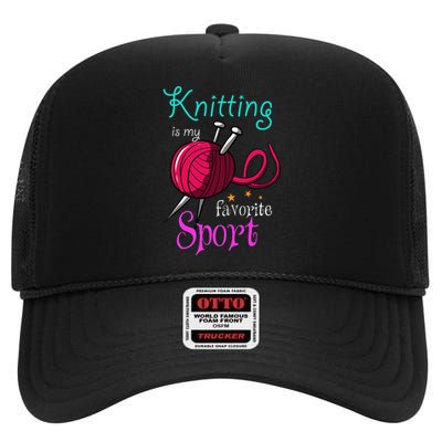 Knitting Yarn Craft Hand Knit Handcraft Knitters Knitting High Crown Mesh Back Trucker Hat