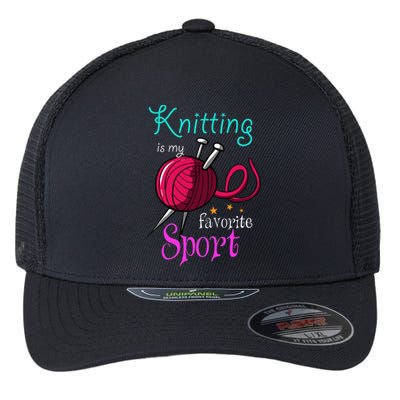 Knitting Yarn Craft Hand Knit Handcraft Knitters Knitting Flexfit Unipanel Trucker Cap