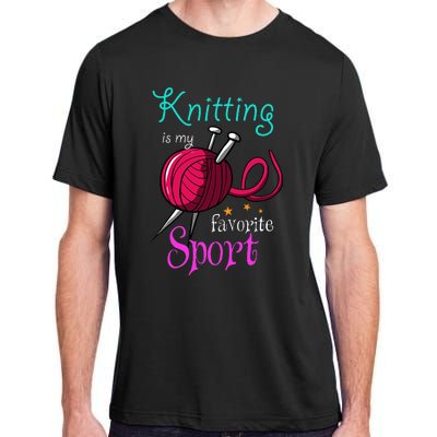 Knitting Yarn Craft Hand Knit Handcraft Knitters Knitting Adult ChromaSoft Performance T-Shirt