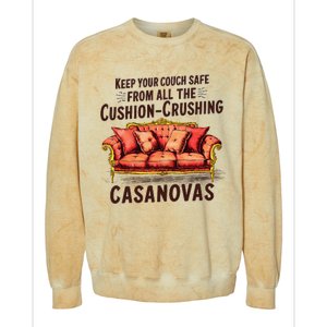 Keep Your Couch Safe From All The Cushion Crushing Casanovas Colorblast Crewneck Sweatshirt