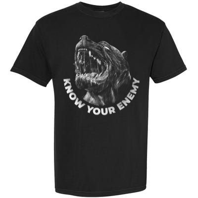 Know Your Enemy Realistic Pitbull Dog Garment-Dyed Heavyweight T-Shirt