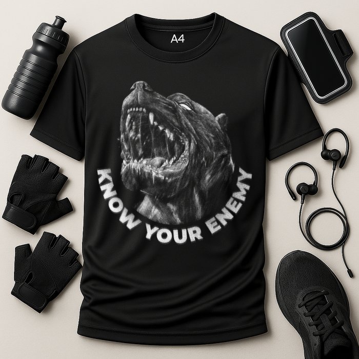 Know Your Enemy Realistic Pitbull Dog Performance Shirt