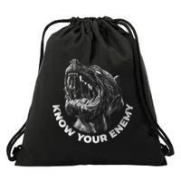 Know Your Enemy Realistic Pitbull Dog Drawstring Bag