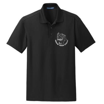 Know Your Enemy Realistic Pitbull Dog Dry Zone Grid Polo
