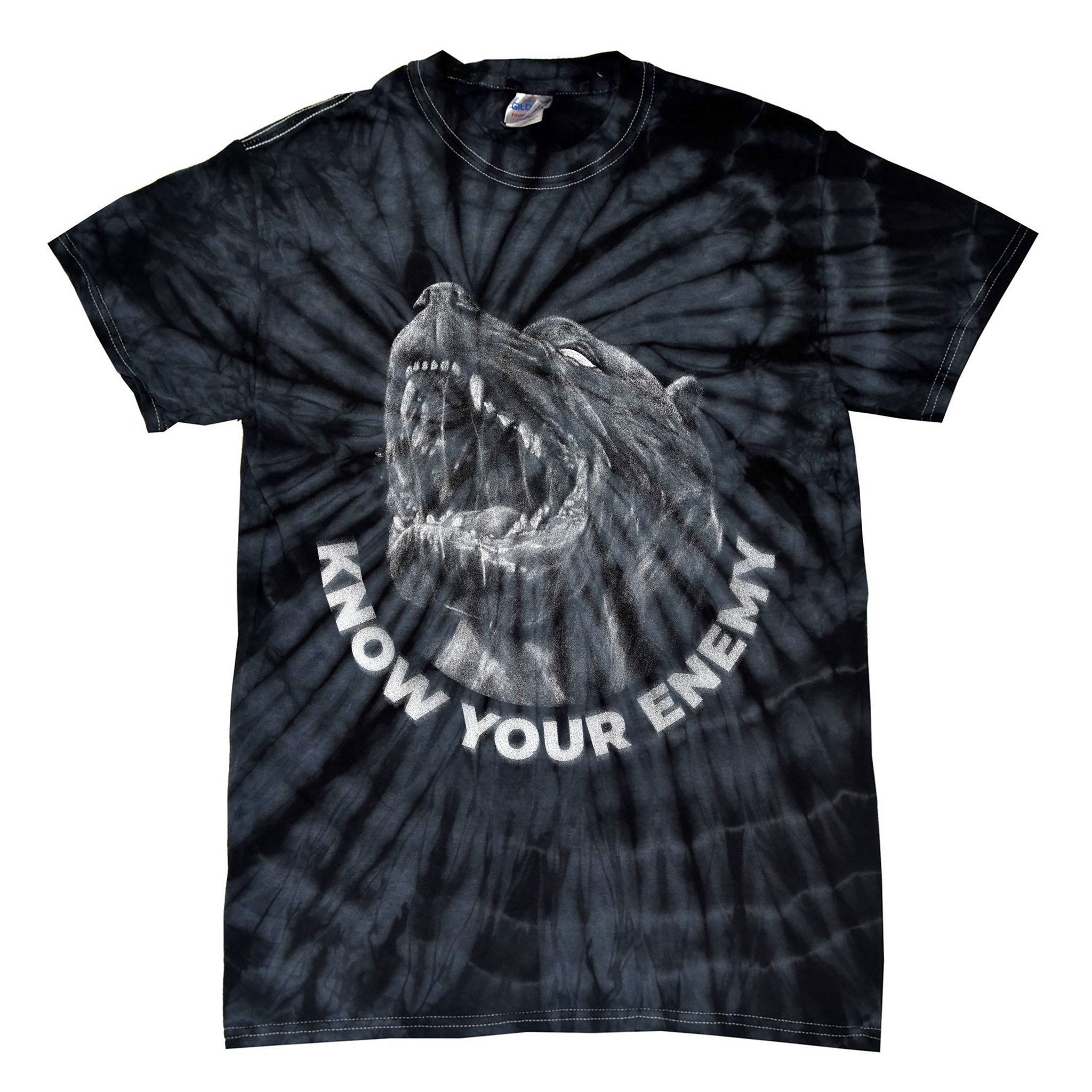 Know Your Enemy Realistic Pitbull Dog Tie-Dye T-Shirt