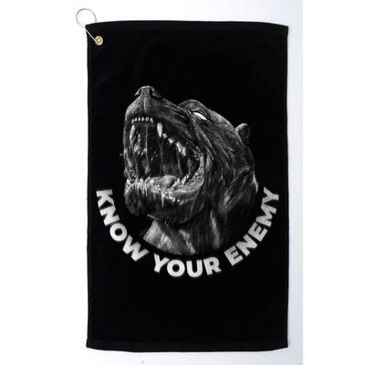 Know Your Enemy Realistic Pitbull Dog Golf Towel