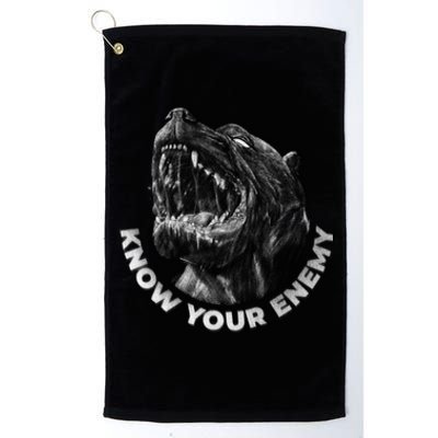 Know Your Enemy Realistic Pitbull Dog Platinum Collection Golf Towel