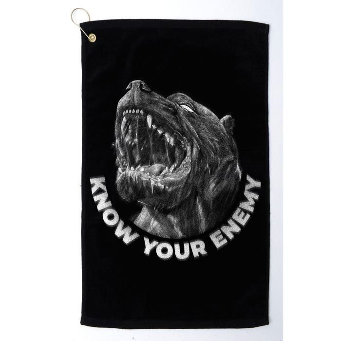 Know Your Enemy Realistic Pitbull Dog Golf Towel