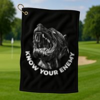Know Your Enemy Realistic Pitbull Dog Golf Towel