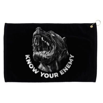 Know Your Enemy Realistic Pitbull Dog Grommeted Golf Towel