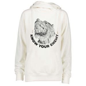 Know Your Enemy Realistic Pitbull Dog Womens Funnel Neck Pullover Hood