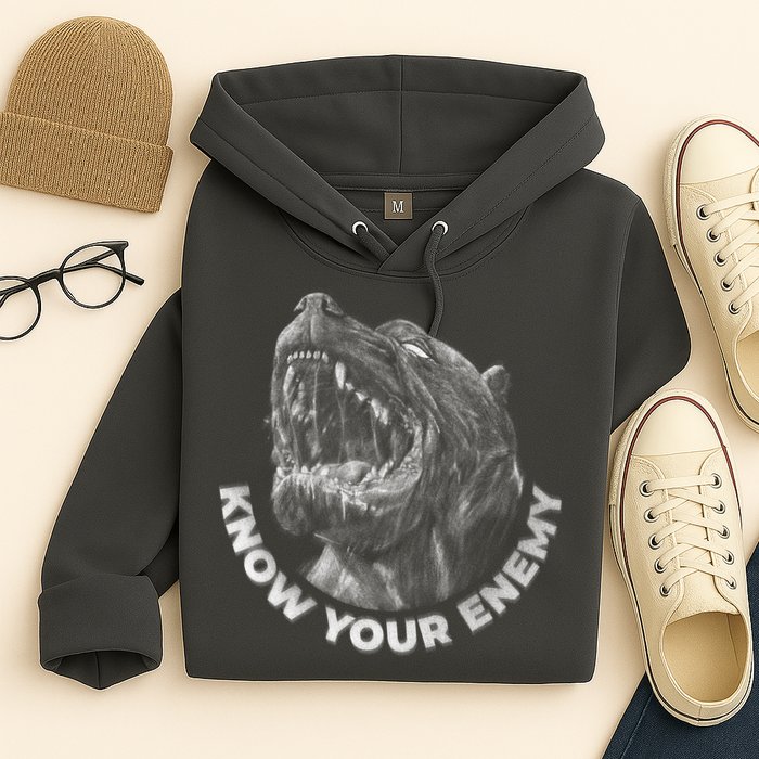 Know Your Enemy Realistic Pitbull Dog Hoodie