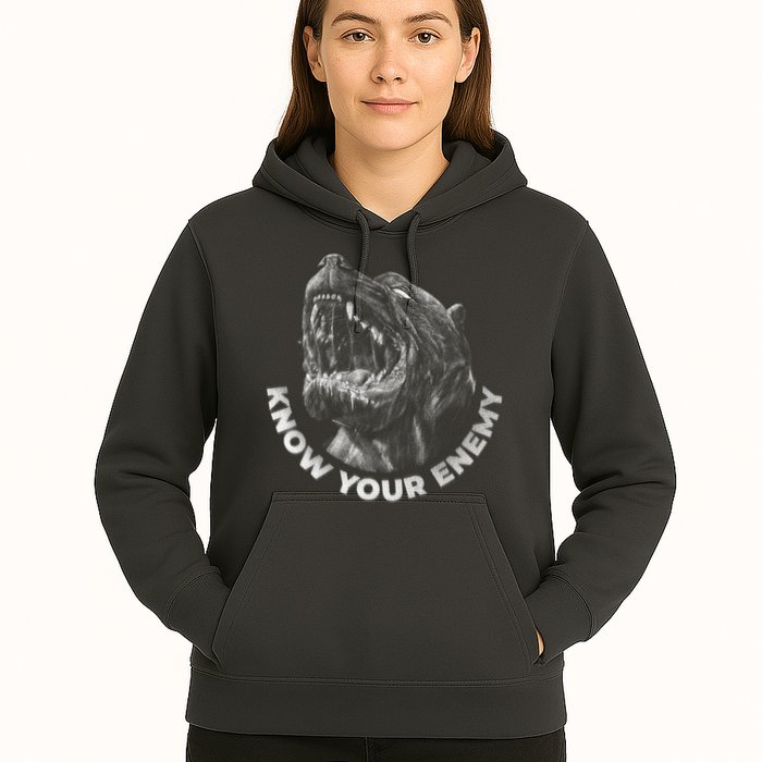 Know Your Enemy Realistic Pitbull Dog Hoodie