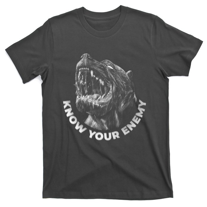 Know Your Enemy Realistic Pitbull Dog T-Shirt