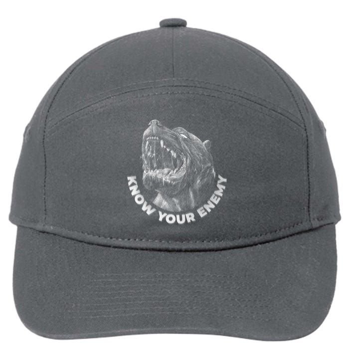Know Your Enemy Realistic Pitbull Dog 7-Panel Snapback Hat