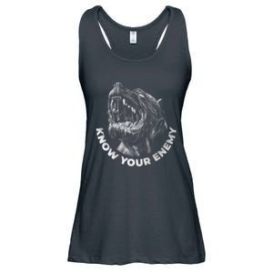 Know Your Enemy Realistic Pitbull Dog Ladies Essential Flowy Tank