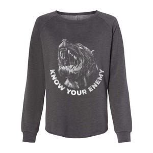 Know Your Enemy Realistic Pitbull Dog Womens California Wash Sweatshirt