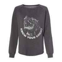 Know Your Enemy Realistic Pitbull Dog Womens California Wash Sweatshirt