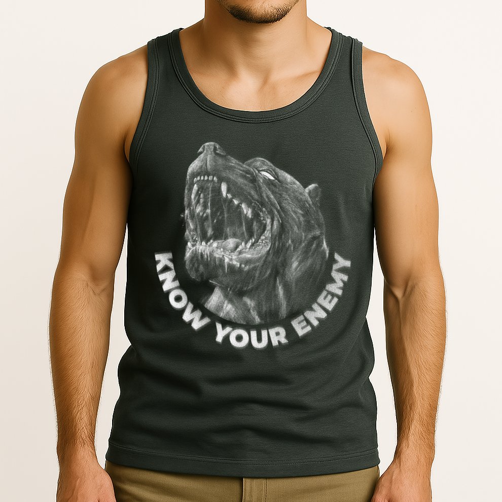 Know Your Enemy Realistic Pitbull Dog Tank Top