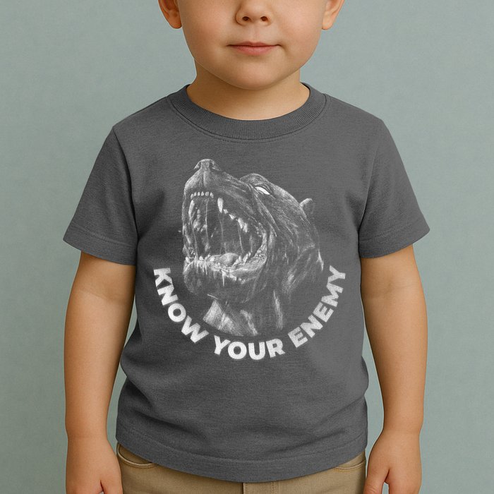 Know Your Enemy Realistic Pitbull Dog Toddler T-Shirt