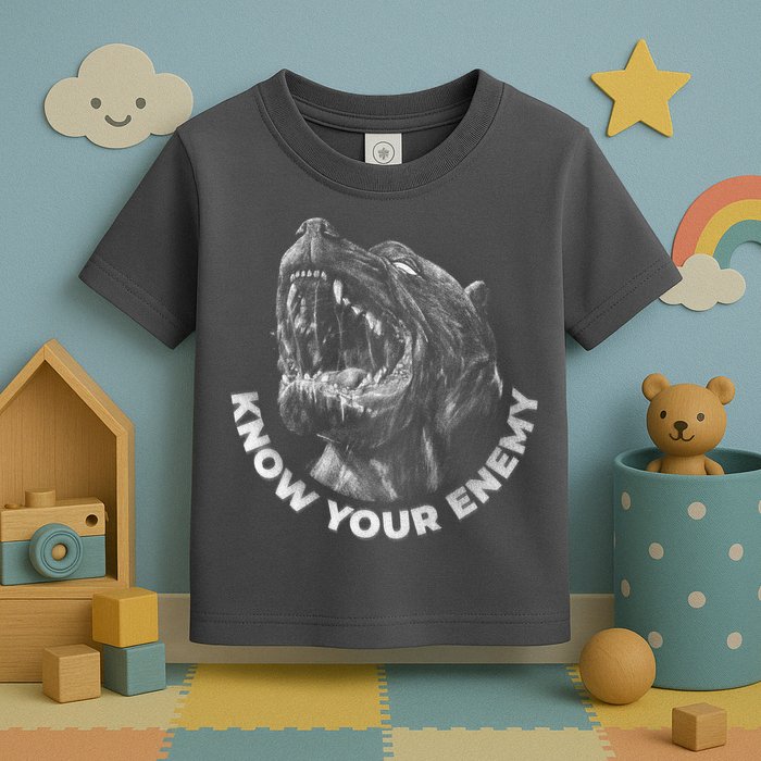 Know Your Enemy Realistic Pitbull Dog Toddler T-Shirt
