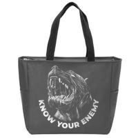 Know Your Enemy Realistic Pitbull Dog Zip Tote Bag