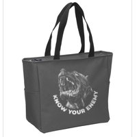 Know Your Enemy Realistic Pitbull Dog Zip Tote Bag