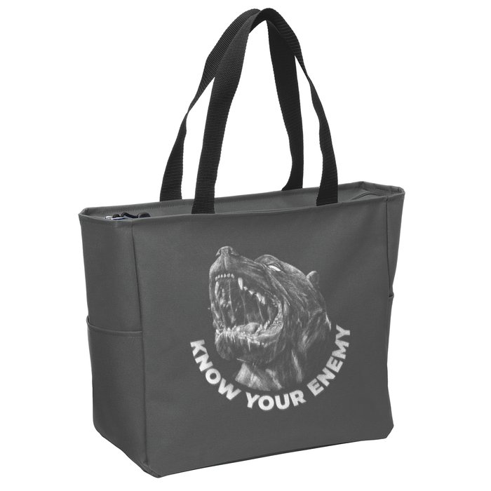 Know Your Enemy Realistic Pitbull Dog Zip Tote Bag