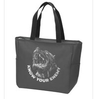 Know Your Enemy Realistic Pitbull Dog Zip Tote Bag