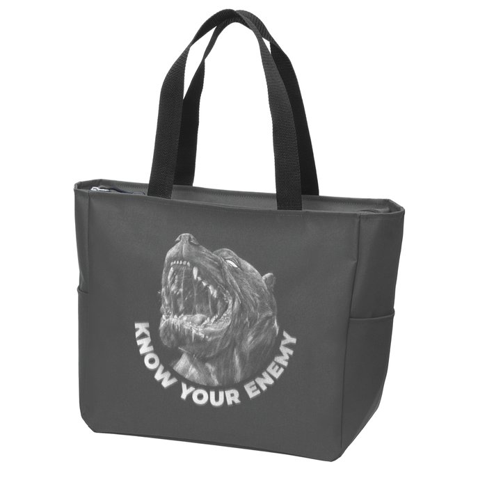 Know Your Enemy Realistic Pitbull Dog Zip Tote Bag