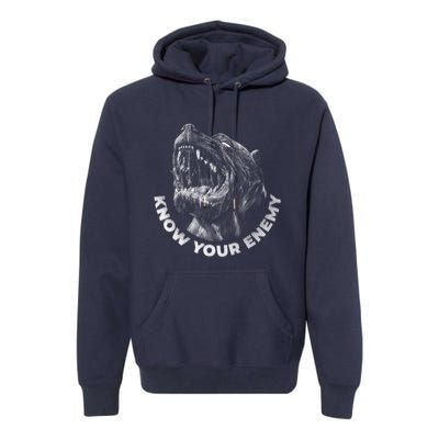 Know Your Enemy Realistic Pitbull Dog Premium Hoodie