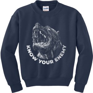 Know Your Enemy Realistic Pitbull Dog Kids Sweatshirt