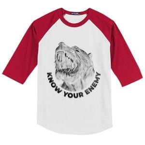 Know Your Enemy Realistic Pitbull Dog Kids Colorblock Raglan Jersey