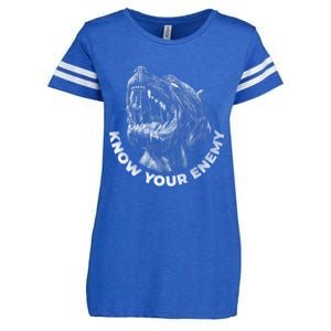 Know Your Enemy Realistic Pitbull Dog Enza Ladies Jersey Football T-Shirt